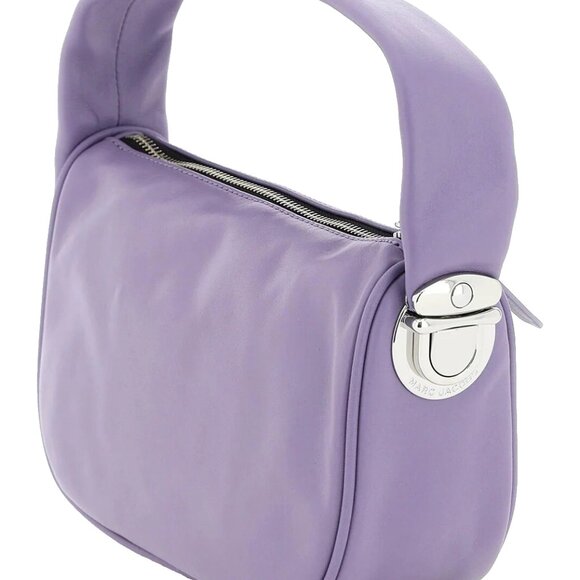 MARC JACOBS Purple Mini 'The Pushlock' Bag Y2K Leather Handbag - Picture 4 of 7